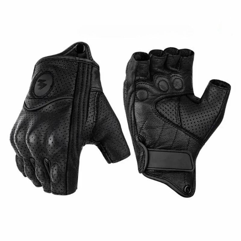 MELLIEX Gants Sans Doigts Cuir PU – Mitaines Demi-doigts Hiver Homme Femme – Conduite Moto, Vélo, Quotidien – Antidérapants