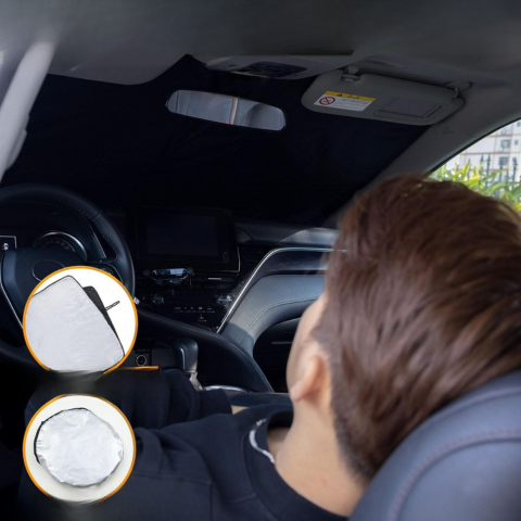 מסך שמש מתקפל לחלון הקדמי — תואם ל-2 ו-4 דלתות