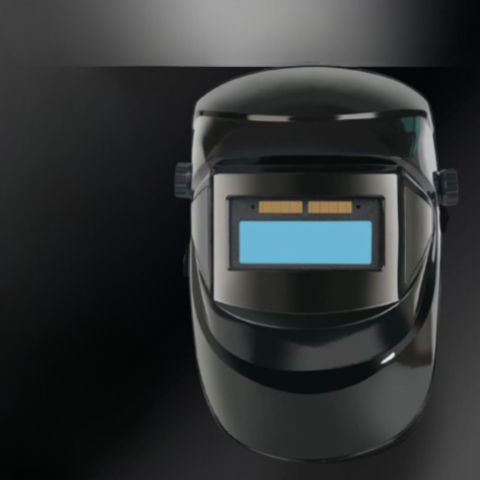 Automatiskt mörkande svetsmask med pannlampa