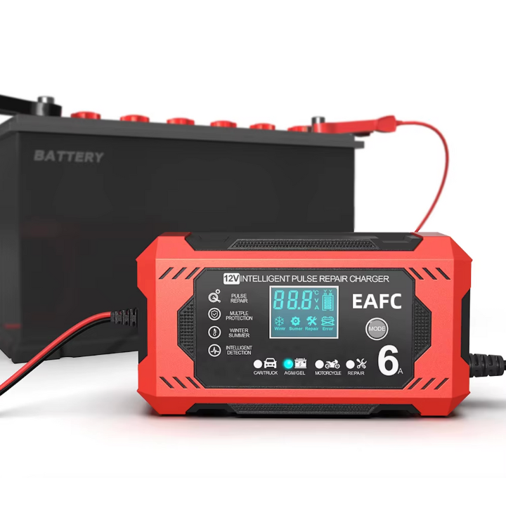 Inteligentný nabíjač batérií do auta 12V/24V - LCD displej a automatická ochrana