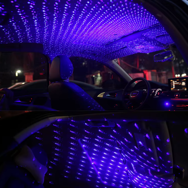 Iluminación LED Estrellada Para Techo De Coche — Ambiente Nocturno Mágico