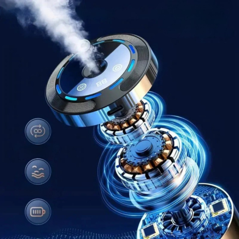 Lśniący dyfuzor zapachów do samochodu — oczyszczacz i atmosfera LED