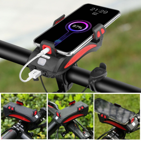 多機能自転車ライト – スマートフォンホルダーとホーン