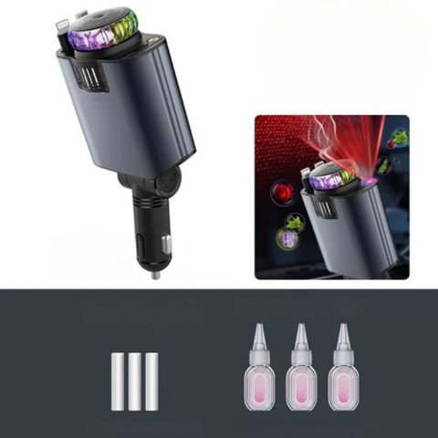 Chargeur Voiture Multifonction — Fast Charge & Diffuseur d’Arômes