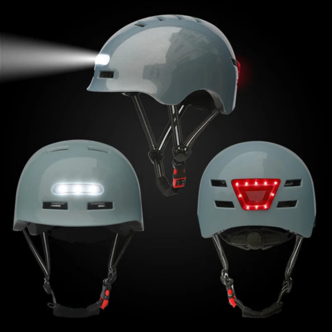 Capacete de Bicicleta Urbano – Com Iluminação LED Frontal e Traseira