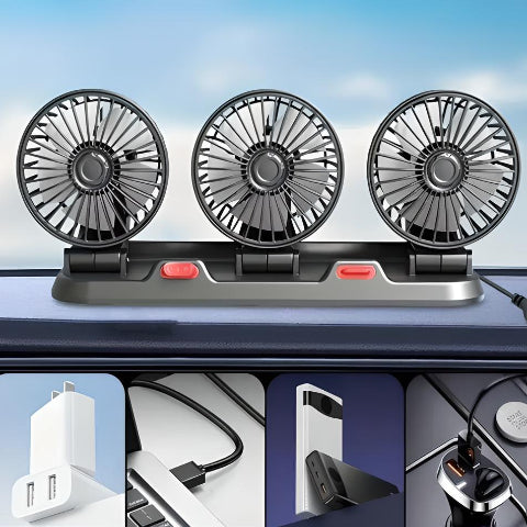 Mini Fan with Triple Head – Optimal Freshness in the Car