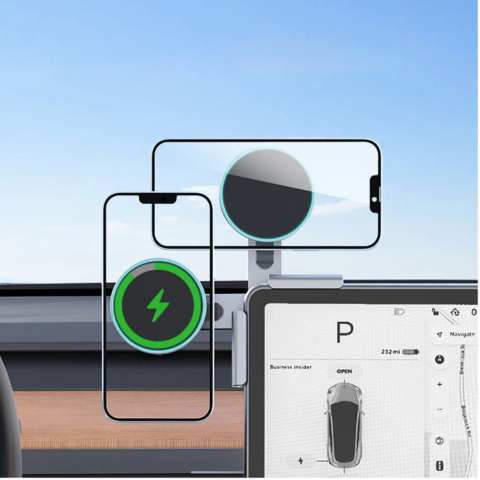 Telefonischer Support für Tesla — Magnetische Halterung und kabelloses Laden