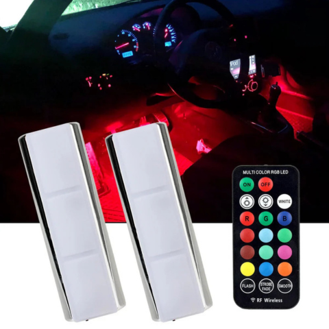 Iluminación Auto Multicolor Recargable – Instalación Fácil