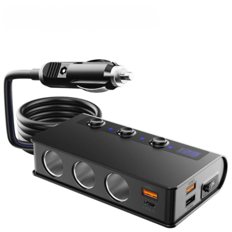 Adaptador de Carga para Carro – Versátil e de Carga Rápida
