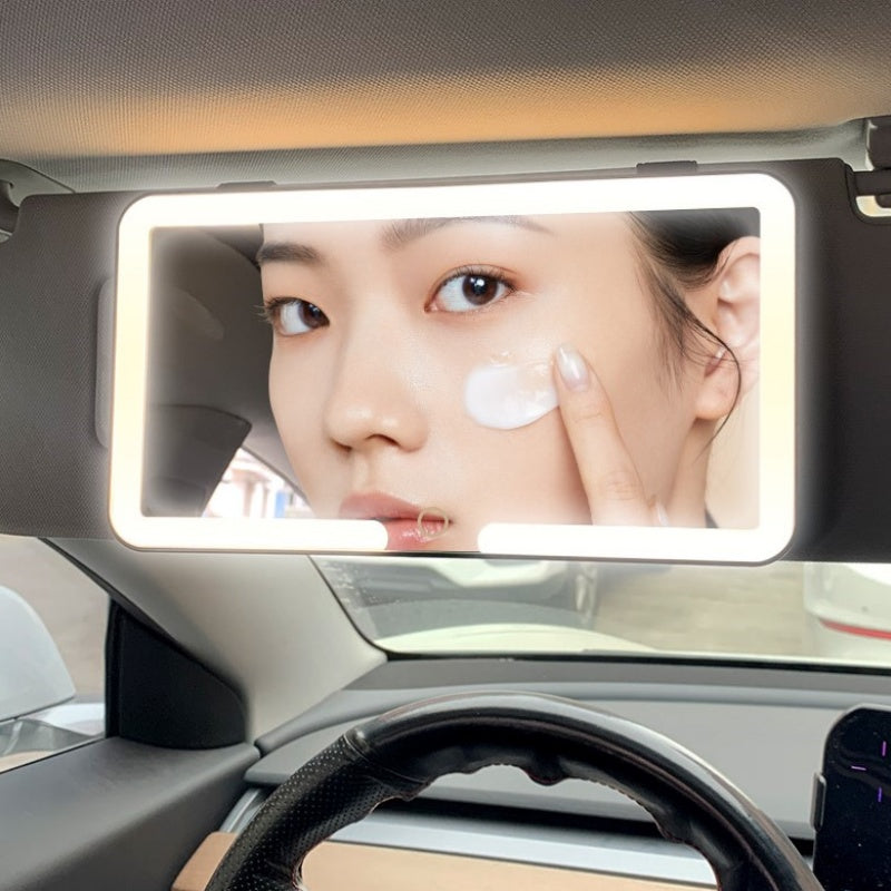 Led Car Make Up Mirror - Diseño Compacto y Luz Ajustable