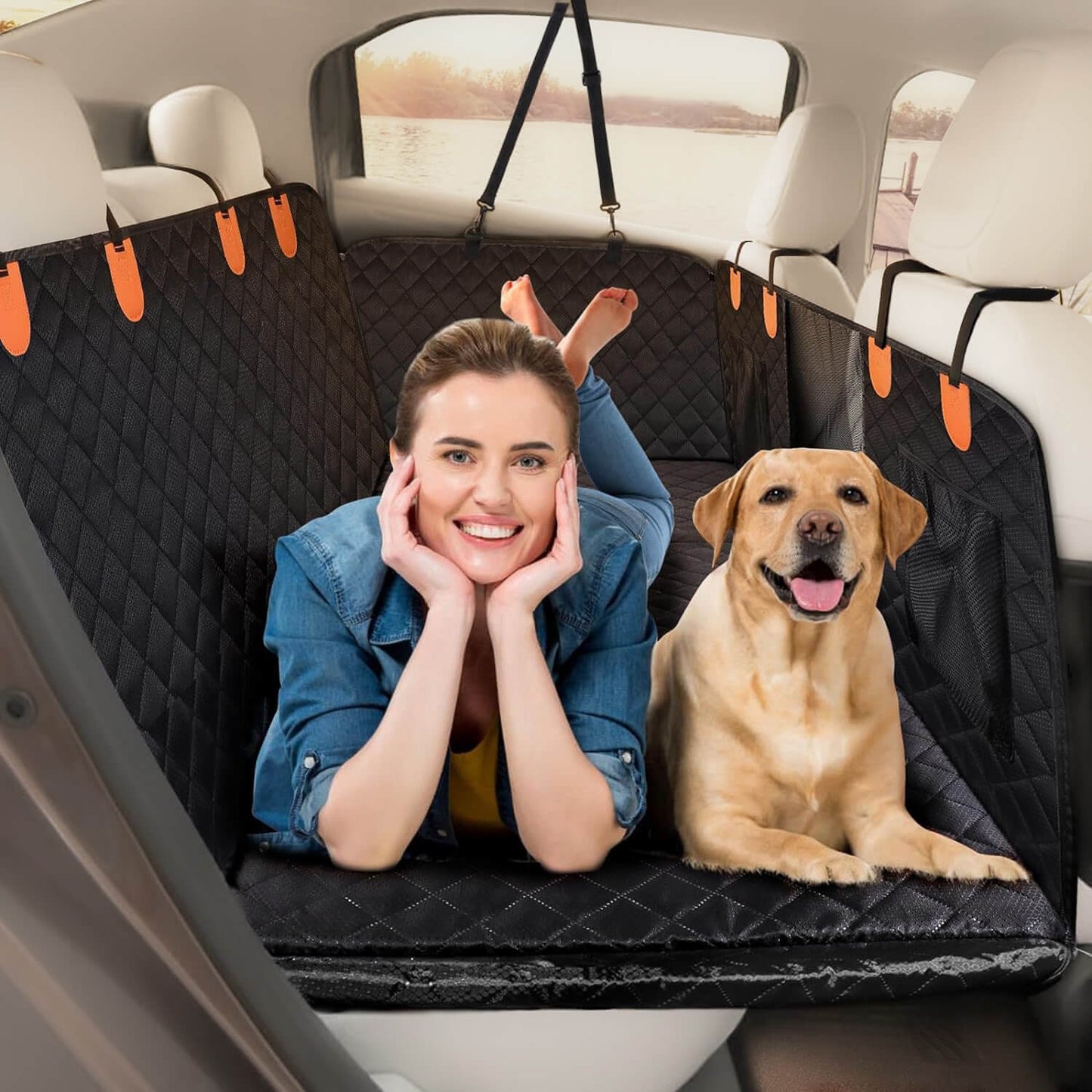 Capa de Banco de Carro para Cão – Impermeável & Antiderrapante com Cinto de Segurança 