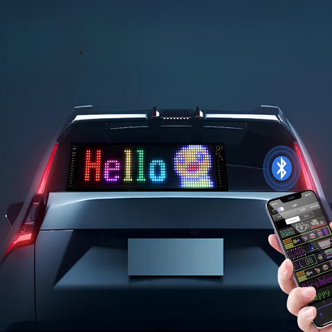 LED-skjerm for bil – Tilpassede meldinger og emojis 