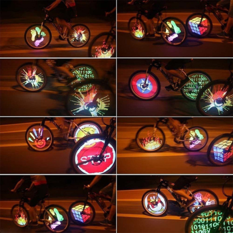 Mukautettava LED-lamppu – Polkupyörän pyöriin 
