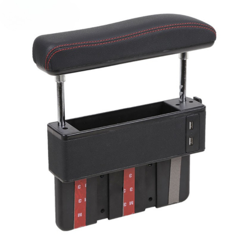 Apoio de Braço de Carro Universal — Conforto Ajustável com Porta USB Integrado 