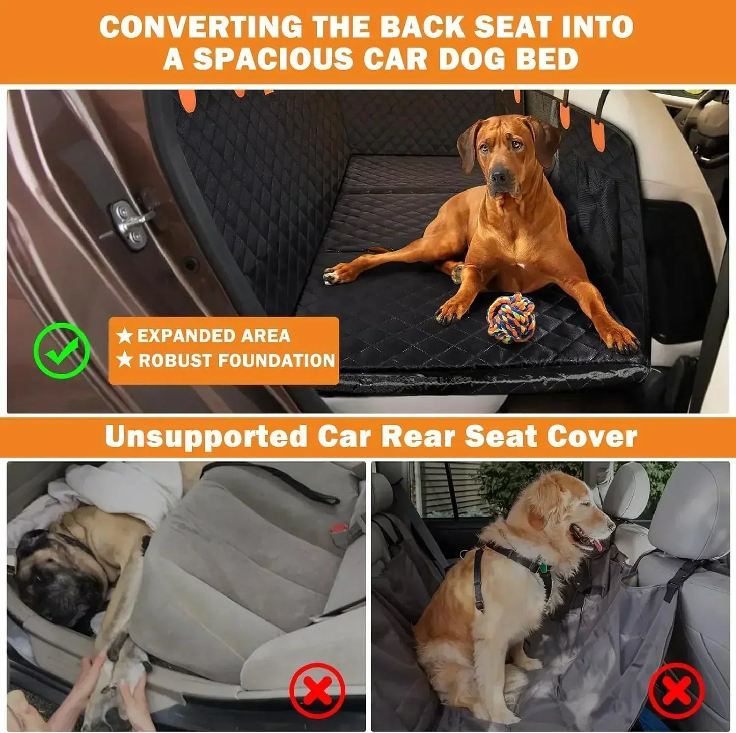 Capa de Banco de Carro para Cão – Impermeável & Antiderrapante com Cinto de Segurança 