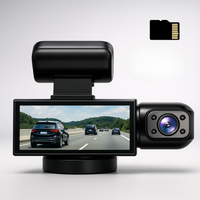 Dashcam Doble Full HD Coche - Visión Nocturna + Cámara Interior 