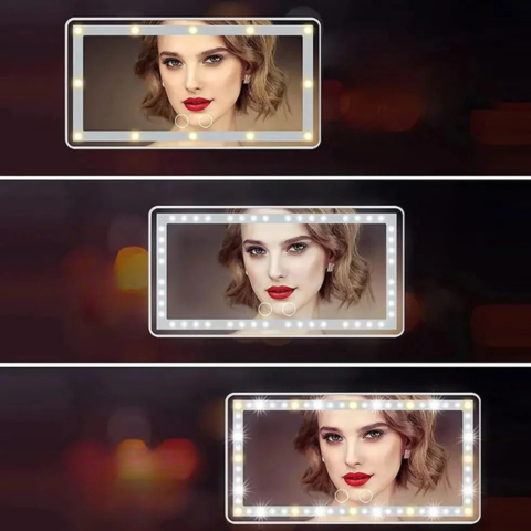 Led Car Make Up Mirror - Diseño Compacto y Luz Ajustable