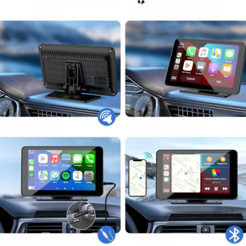 7" Portable Car Stereo with Wireless Carplay - Simple Installation & Modern Interface