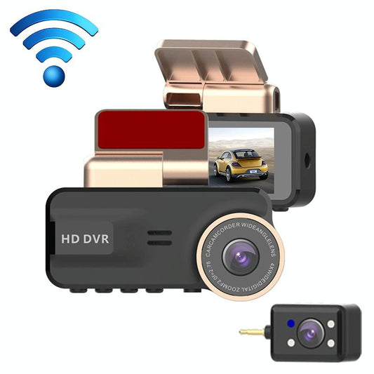 HD 1080p ダッシュボードカメラ、ナイトビジョンとWiFi付き — 完全なセキュリティと監視 