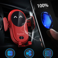 Chargeur Sans Fil Voiture Avec Support Téléphone – Fixation Automatique Et Rapide